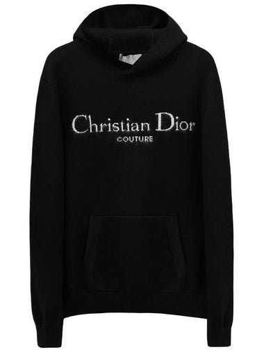 logo wool blend hooded knit 443M649AM008 - DIOR - BALAAN 1