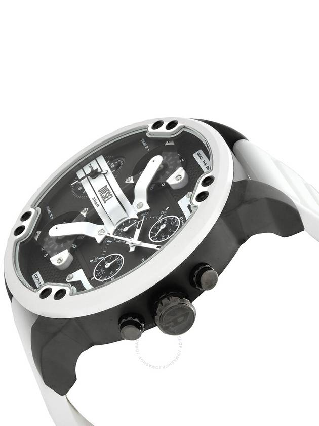 Mr. Daddy 2.0 White Silicone Strap Watch Black - DIESEL - BALAAN 3