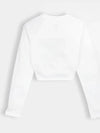 Women s Long Sleeve Cropped T Shirt White M241TS18719W - WOOYOUNGMI - BALAAN 1
