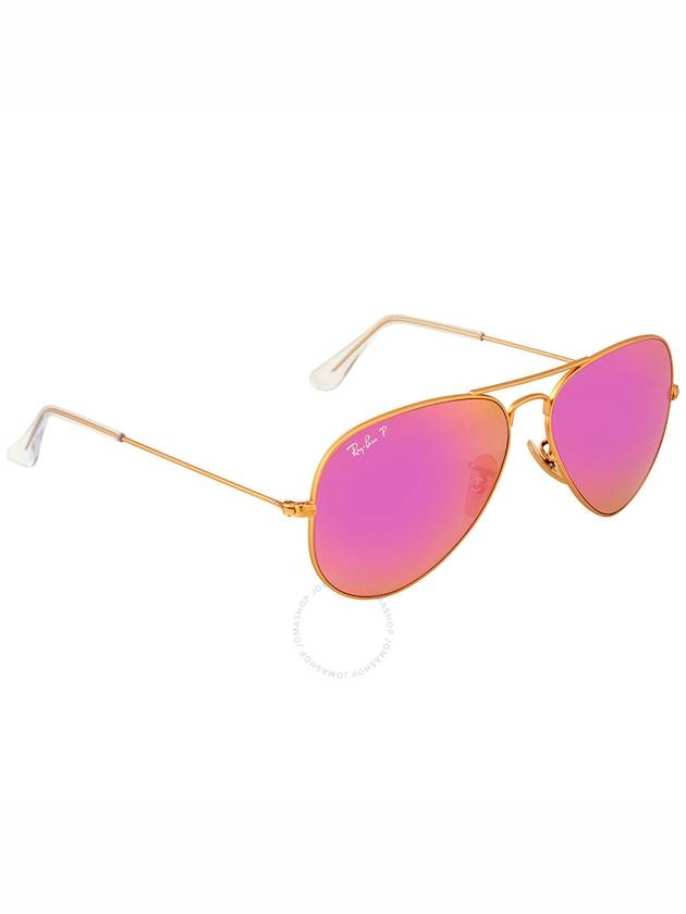 Ray Ban Aviator Flash Lenses Polarized Cyclamen Unisex Sunglasses RB3025 112/1Q 58 - RAY-BAN - BALAAN 2