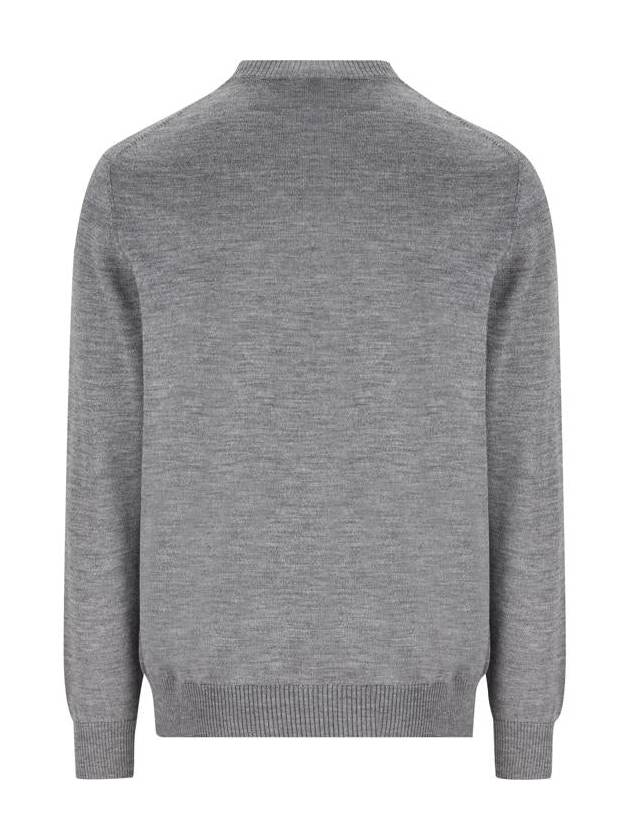 Crew Neck Wool Sweatshirt Grey - FENDI - BALAAN 3