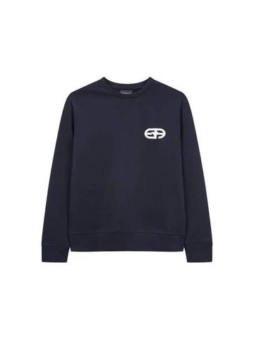 Men s Embroidered Logo Stretch Sweatshirt Navy - EMPORIO ARMANI - BALAAN 1