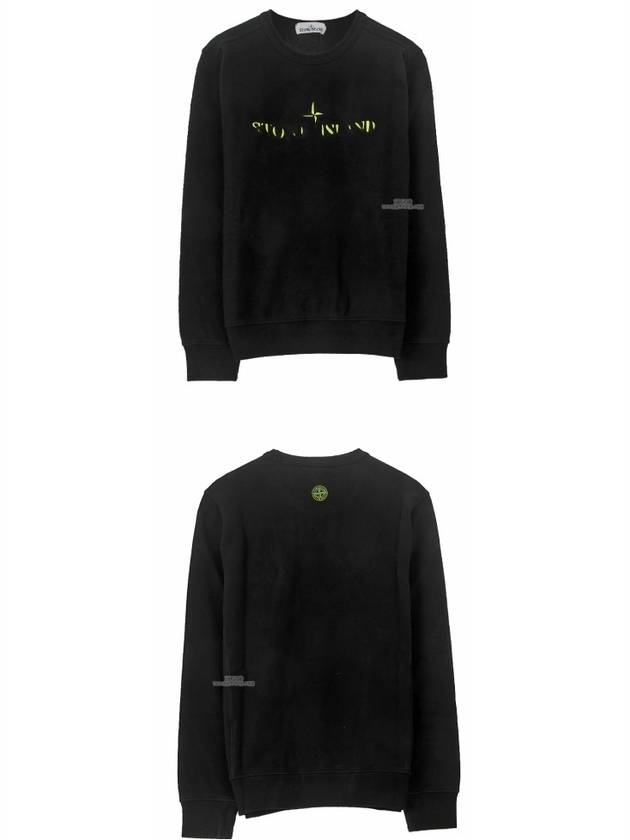 Wappen Patch Erase Logo Sweatshirt Black - STONE ISLAND - BALAAN 6