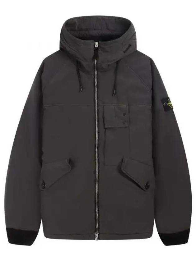 David Canvas Hooded Jacket Charcoal - STONE ISLAND - BALAAN 2