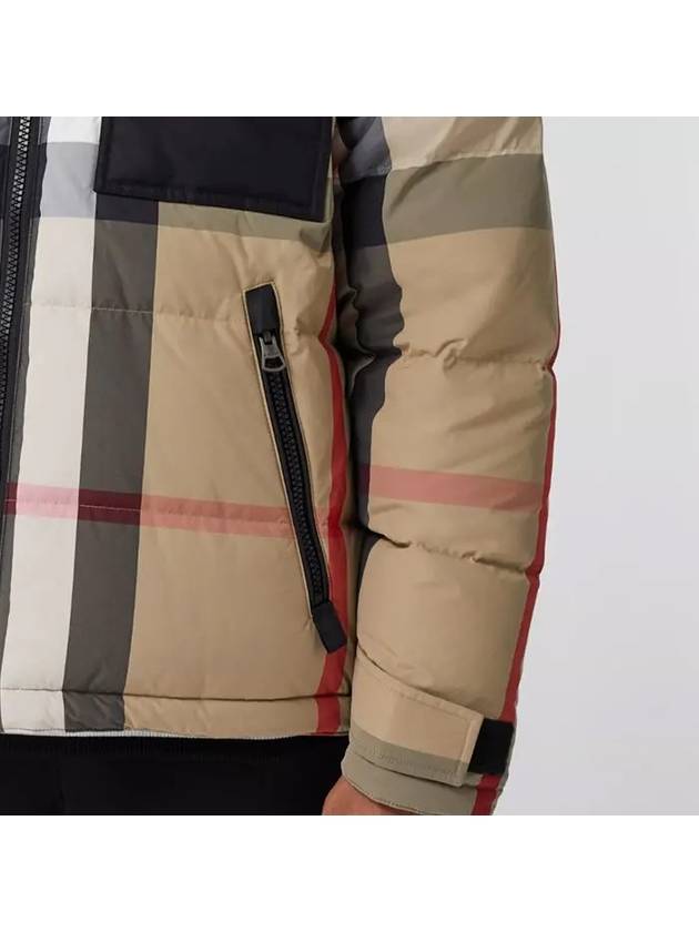 Reversible Recycled Nylon Redown Puffer Padded Archive Beige Black - BURBERRY - BALAAN.