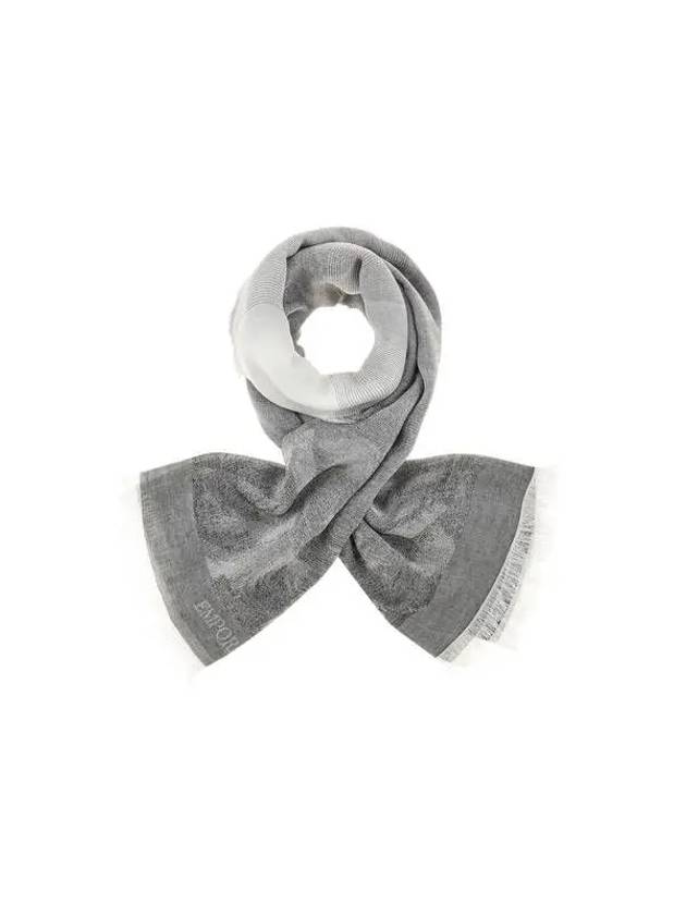 Men s Jacquard Graphic Rayon Foulard Gray - EMPORIO ARMANI - BALAAN 1