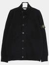 Wappen High Neck Button Up Wool Cardigan Black - STONE ISLAND - BALAAN 2