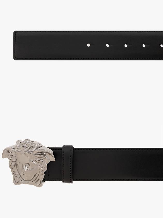 Medusa Buckle Leather Belt Black - VERSACE - BALAAN 5