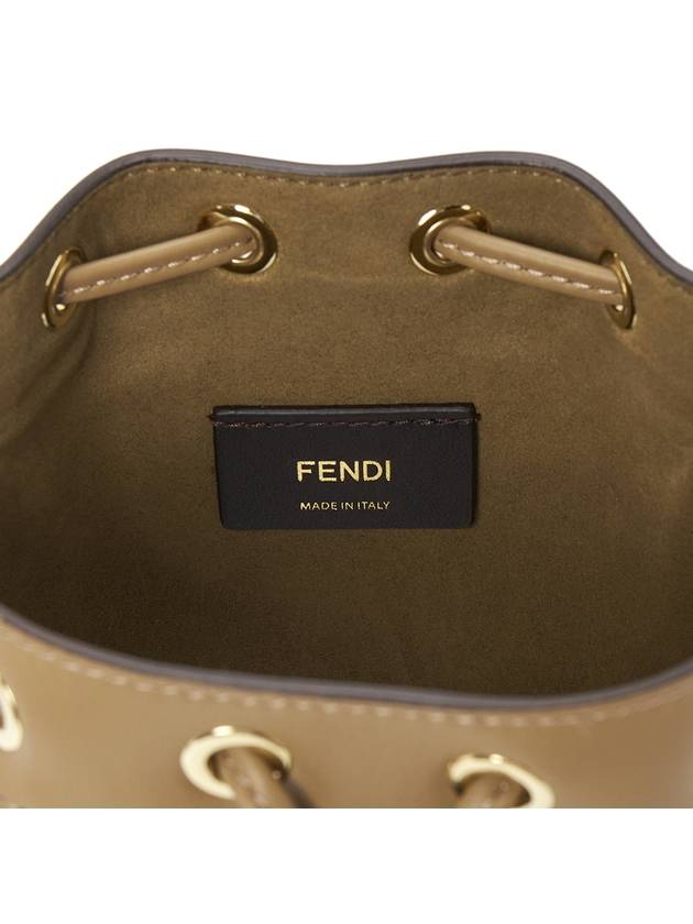 Mon Tresor FF Mini Fabric Bucket Bag Brown - FENDI - BALAAN 10