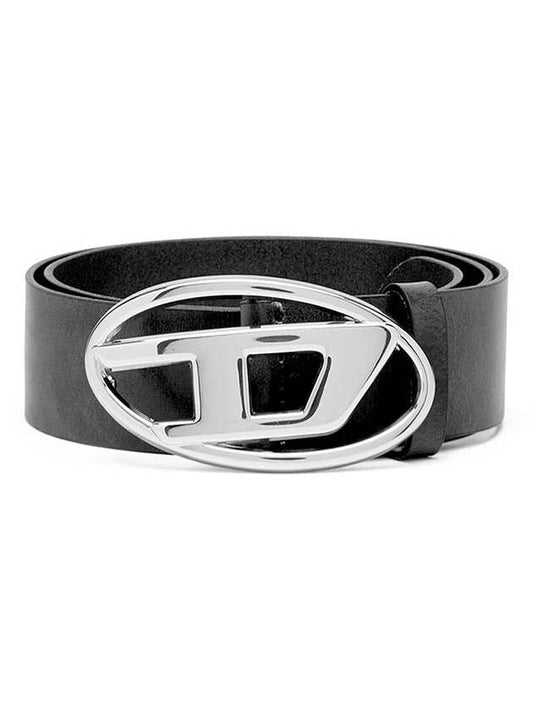 B 1DR D Logo Buckle Leather Belt Black - DIESEL - BALAAN 1