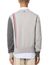 Fun Mix V-neck Cotton Cardigan Grey - THOM BROWNE - BALAAN 4