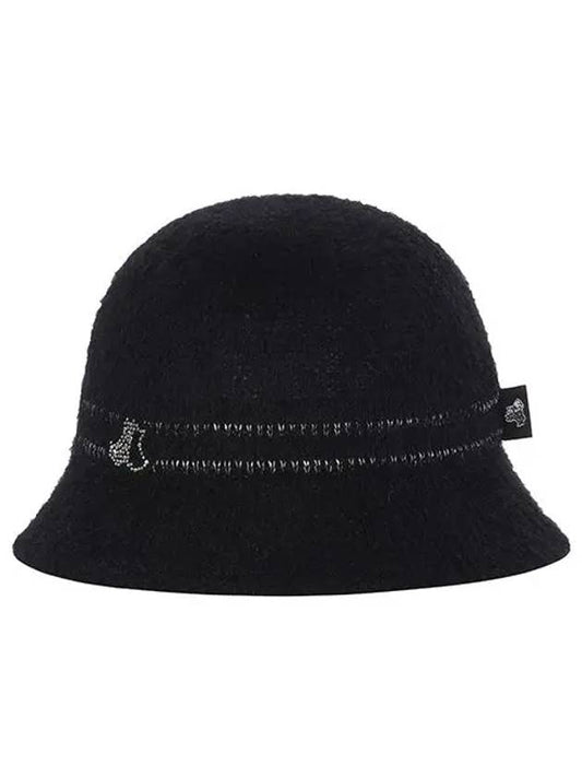 Cubic Logo Fixed Yarn Hat 8613LXAHBLACK - BLACK&WHITE - BALAAN 2