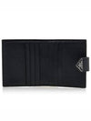 Triangle Logo Saffiano Leather Half Wallet Black - PRADA - BALAAN 9