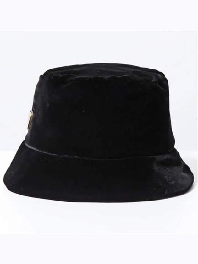 Velvet Bucket Hat Black - PRADA - BALAAN 3