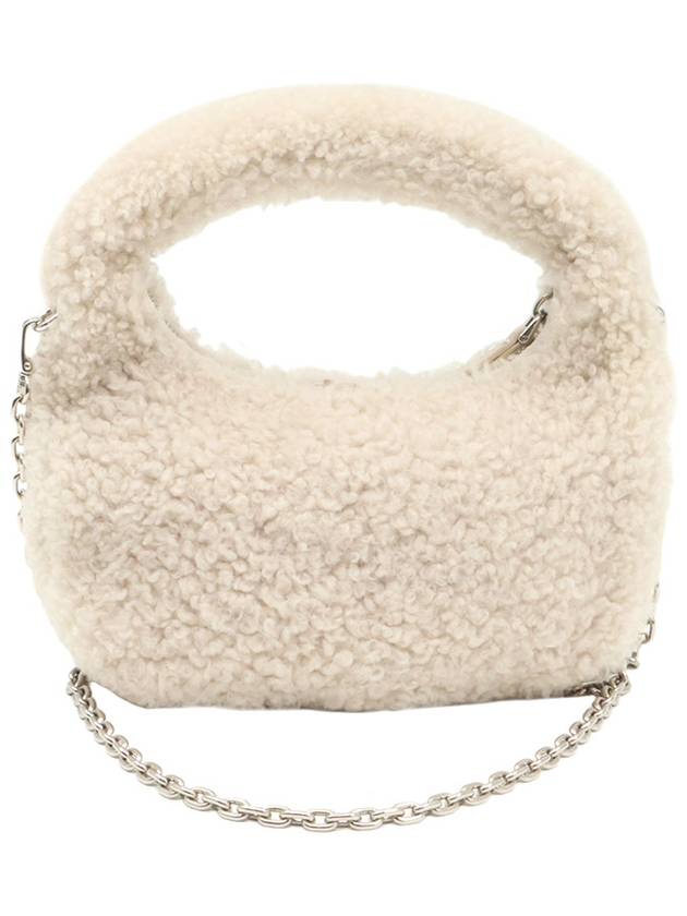 Ivory Soft Shearling Wander Mini Hobo Bag 2WAY 5BC125 - MIU MIU - BALAAN 3