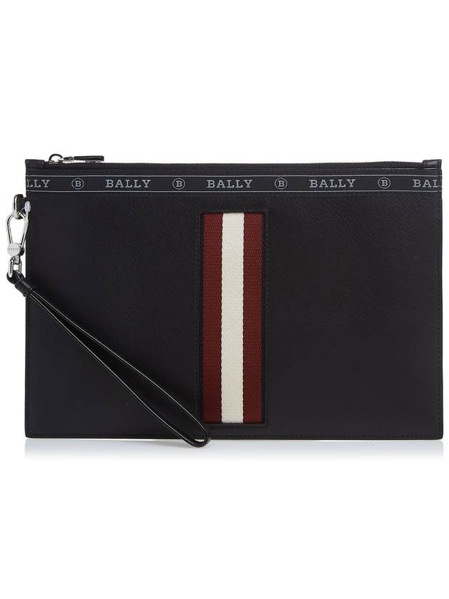 Benery Leather Clutch Bag Black - BALLY - BALAAN 2