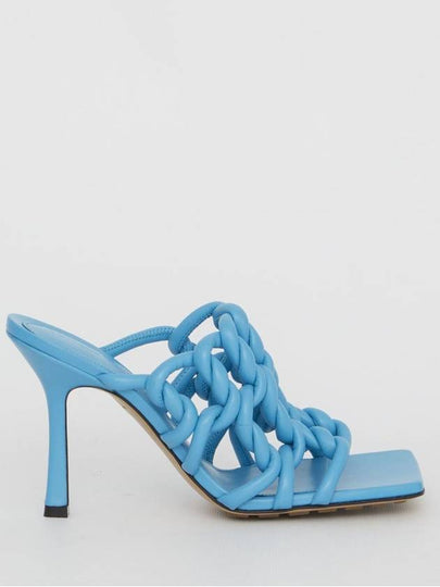 Stretch Twist Sandals Heel Blue - BOTTEGA VENETA - BALAAN 2