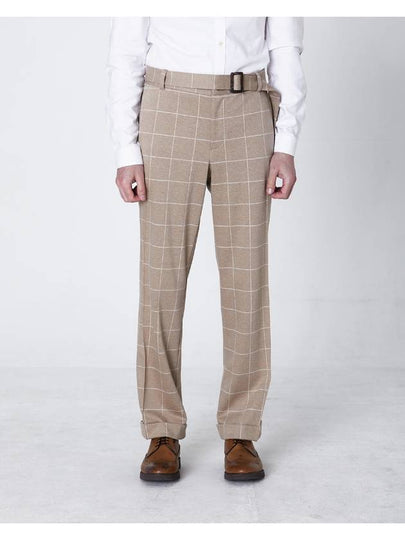 Men's Classic Straight Pants Beige Check - WHYSOCEREALZ - BALAAN 2