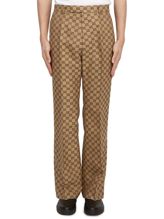 GG Supreme Linen Straight Pants Beige - GUCCI - BALAAN 2