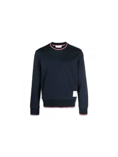 Logo Tab RWB Stripe Trimming Knit Top Navy - THOM BROWNE - BALAAN 2