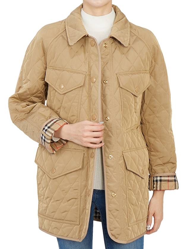 WoMen's Kemble Diamond Quilted Jacket Beige - BURBERRY - BALAAN 10