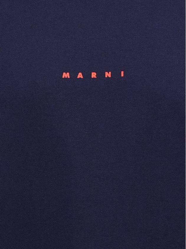 Mini Logo Organic Cotton Sweatshirt Navy - MARNI - BALAAN 5