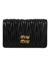 Matelasse Nappa Leather Half Wallet Black - MIU MIU - BALAAN 2