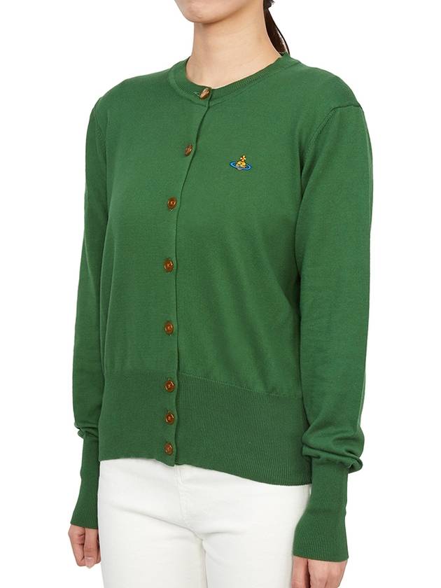 Bea Embroid Logo Cotton Cardigan Green - VIVIENNE WESTWOOD - BALAAN 6