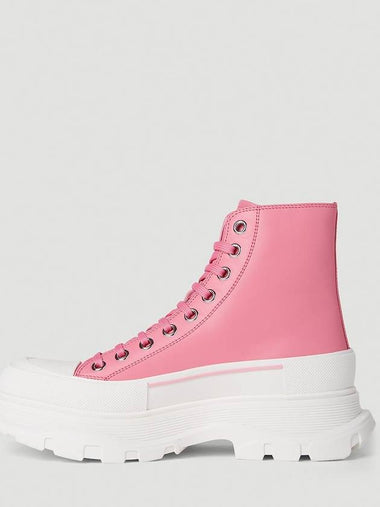 Tread Slick Logo Detail Lace-up Middle Boots Pink B0110813822 - ALEXANDER MCQUEEN - BALAAN 1