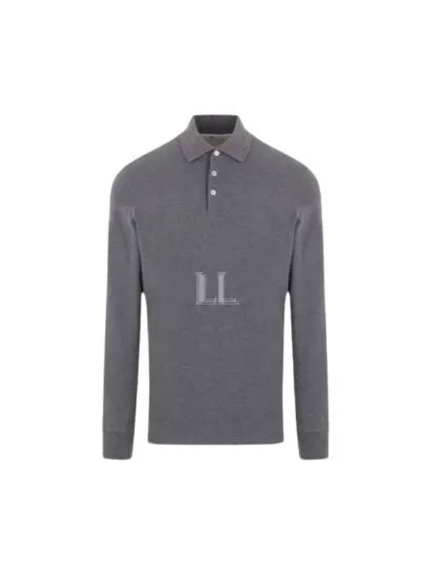 Long Sleeve Polo Shirt Grey - BRUNELLO CUCINELLI - BALAAN 2