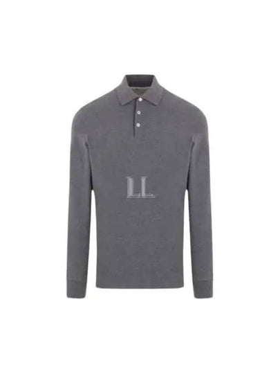 Long Sleeve Polo Shirt Grey - BRUNELLO CUCINELLI - BALAAN 2