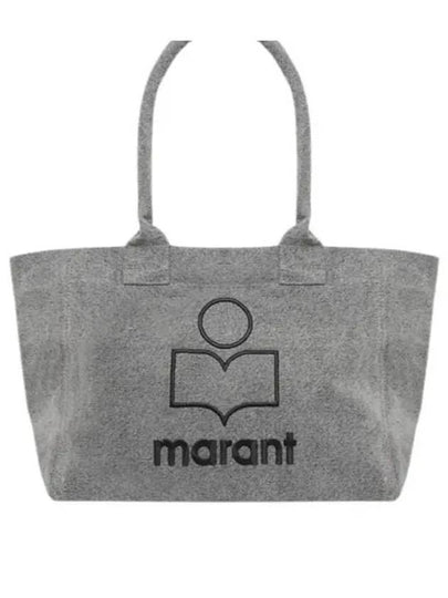 Yenky Zipper Logo Washed Cotton Tote Bag Grey - ISABEL MARANT - BALAAN 2