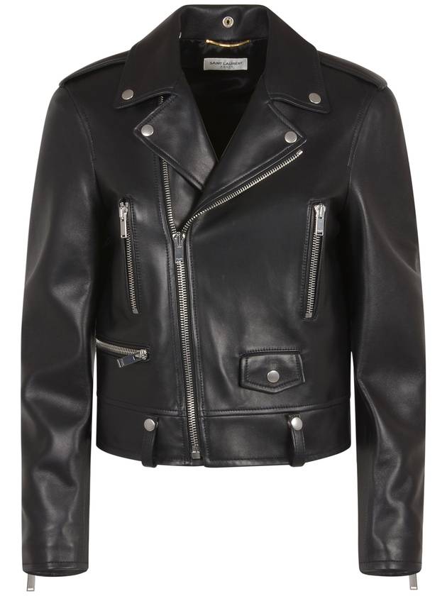 Classic Lambskin Biker Jacket Black - SAINT LAURENT - BALAAN 2