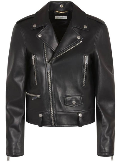 Classic Lambskin Biker Jacket Black - SAINT LAURENT - BALAAN 2