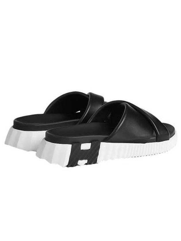 Infra Nappa Leather Slippers Noir - HERMES - BALAAN 4