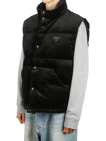 Corduroy down vest black - PRADA - BALAAN 2