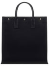 Rive Gauche Canvas Tote Bag Black - SAINT LAURENT - BALAAN 5