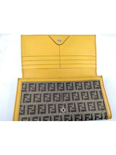 Zucca pattern canvas long wallet yellow - FENDI - BALAAN 2