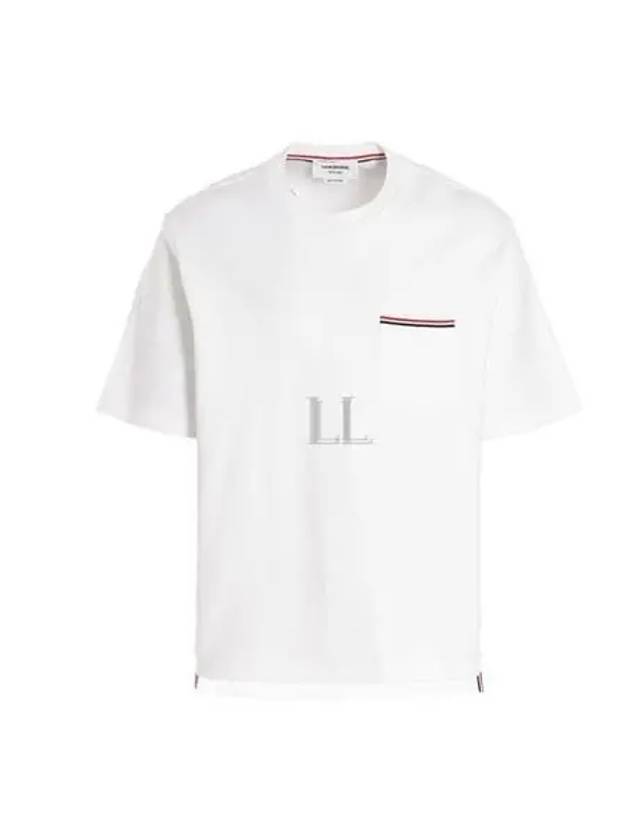 Cotton Oversized Pocket Short Sleeve T-Shirt White - THOM BROWNE - BALAAN 2