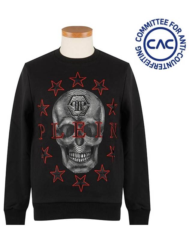 Skull Star Print Cotton Sweatshirt Black - PHILIPP PLEIN - BALAAN 3