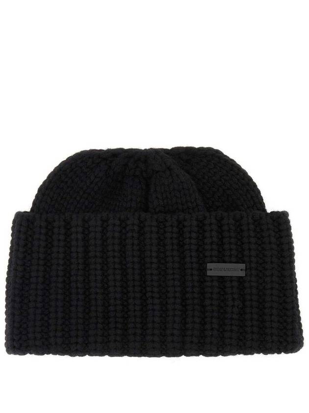 Cuff Cashmere Knit Beanie Black - SAINT LAURENT - BALAAN 2