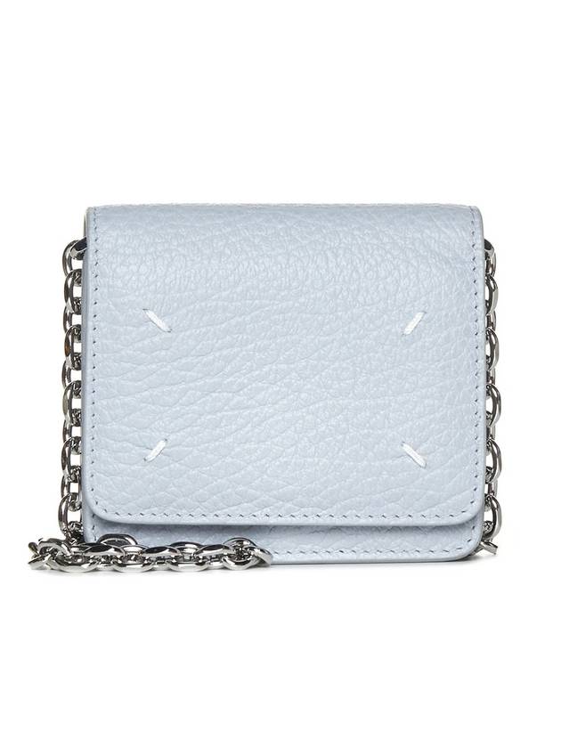 Embroidery Logo Chain Cald Wallet Blue - MAISON MARGIELA - BALAAN 1