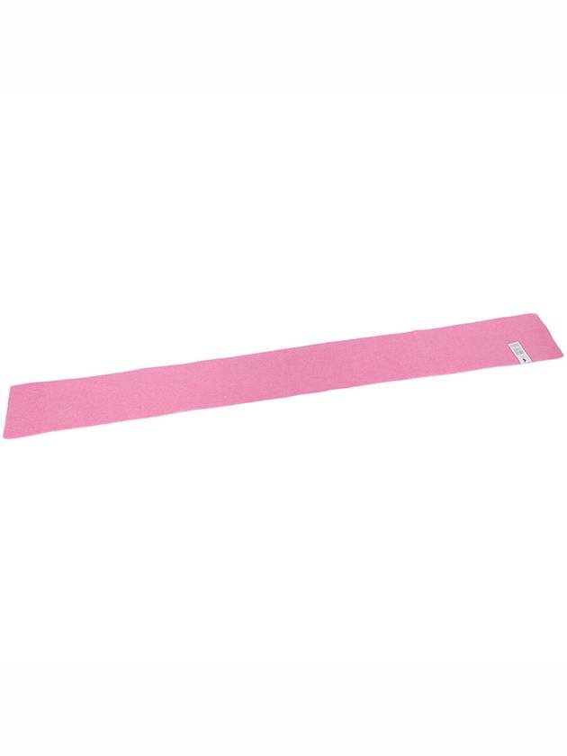 Logo Patch Wool Blend Muffler Pink - GANNI - BALAAN 7