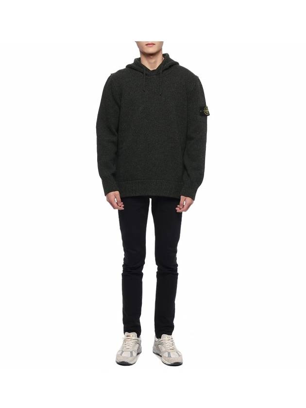 Compass Patch Crew Neck Hoodie Black - STONE ISLAND - BALAAN 4