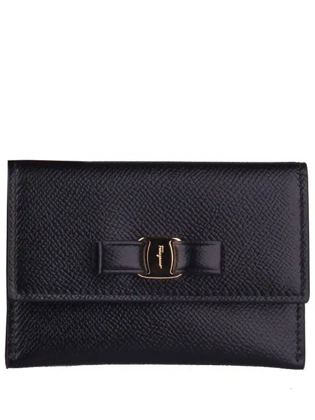 Vara Bow Card Walletr Black - SALVATORE FERRAGAMO - BALAAN 2