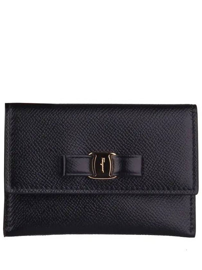 Vara Bow Card Walletr Black - SALVATORE FERRAGAMO - BALAAN 2