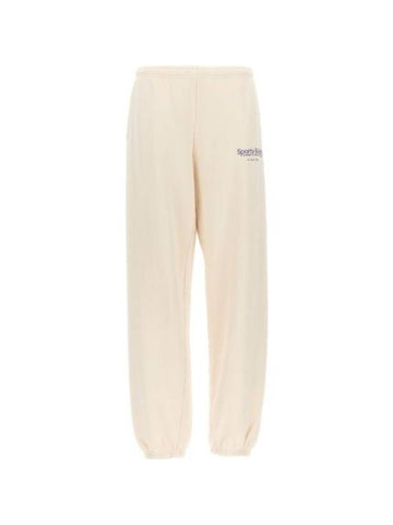 Logo Print Banding Pants Casual Track Pants Cream - SPORTY & RICH - BALAAN 1