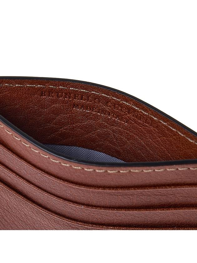 Embossed Logo Calfskin Half Wallet Brown - BRUNELLO CUCINELLI - BALAAN 10