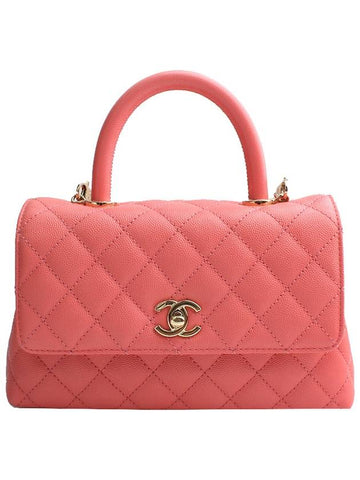 Coco Handle Coral Pink Small Tote and Crossbody Bag - CHANEL - BALAAN 1