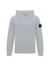 Wappen Patch Brushed Cotton Fleece Hoodie White - STONE ISLAND - BALAAN 1